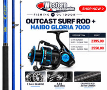 Outcast Grinder Surf Rod + Haibo Combo - Western Accessories